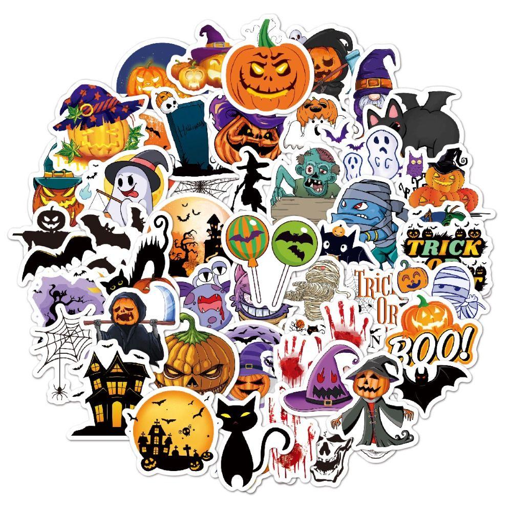 Decorative Decals DIY Pumpkin Stickers Party Decor Halloween Stickers 50pcs/set   Suitcase