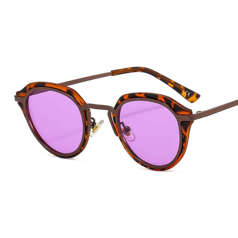Trendy Women's Retro Round Frame Anti-UV Sunglasses
