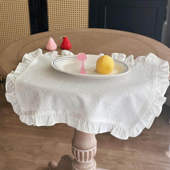 Vintage Placemat Rectangle Placemat with Ruffle Dining Table Decoration Mat for Restaurant Home Dinner Party Tea Party Wedding