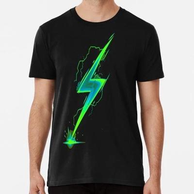 Green Lightning Bolt Size S To 5XL Made In the USA T-Shirt