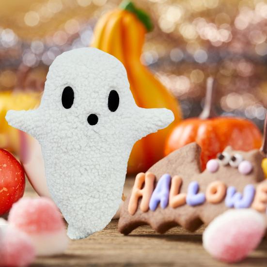Plyšová hračka duch Halloween dekorativní polštářek pro domácí rozkládací pohovku Ghost Plushie rekvizita na slavnostní párty