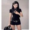 Womens Vintage Black Rivet Belt Punk Style Faux Leather Pin Buckle Jeans