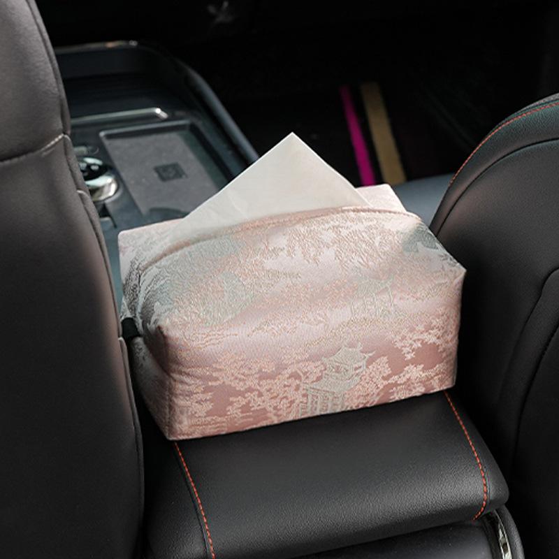 New car headrest waist rest new Chinese creative car decorative throw pillow bow streamer car cushion