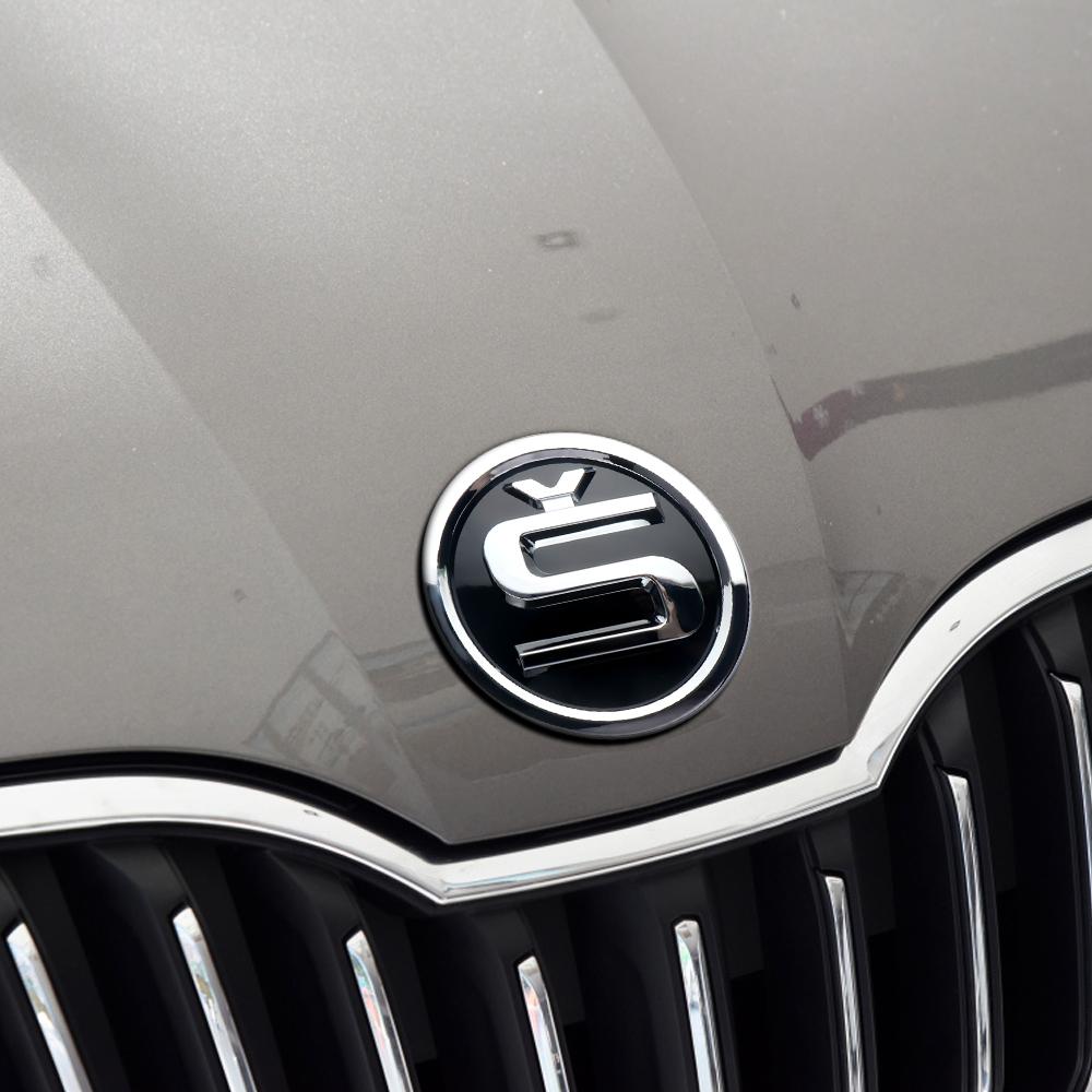 BTL3 2pcs Car Front Hood Badge Rear Trunk Emblem Sticker Auto Accessories For Skoda S Octavia VRS Vision Kodiaq Favorit Rapid Fabia