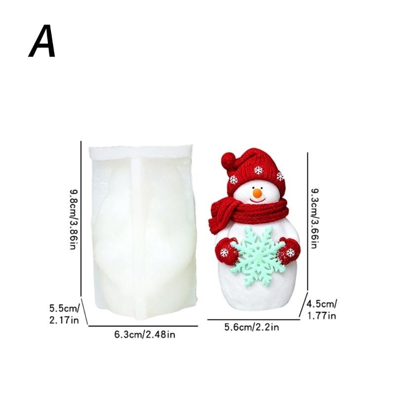 Reusable Food Grade Silicone Candle Mould for Snowman Shape Candle Soaps Chocolates Art