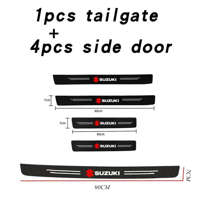 Accesorio de Coche Pegatina Protectora de Fibra de Carbono para Parachoques de Maletero de Coche para Suzuki Samurai S-Cross SX4 Swift XL-7 Liana Spresso Celerio