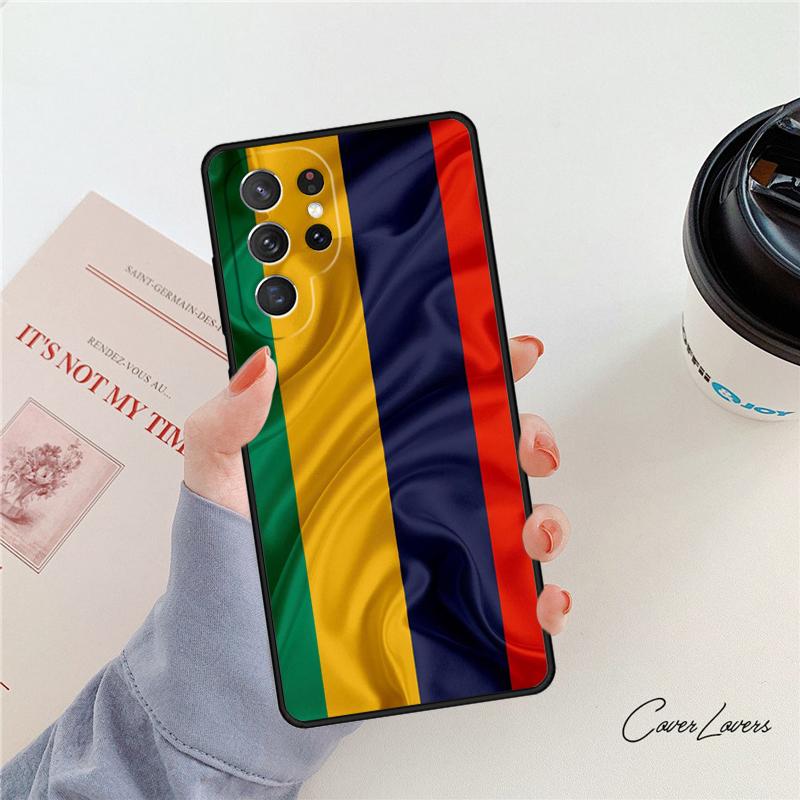 Mauritius Flagge Handyhülle Für Samsung Galaxy S24 S25 S23 S22 Ultra Note 10 20 Plus S20 S21 FE Hülle