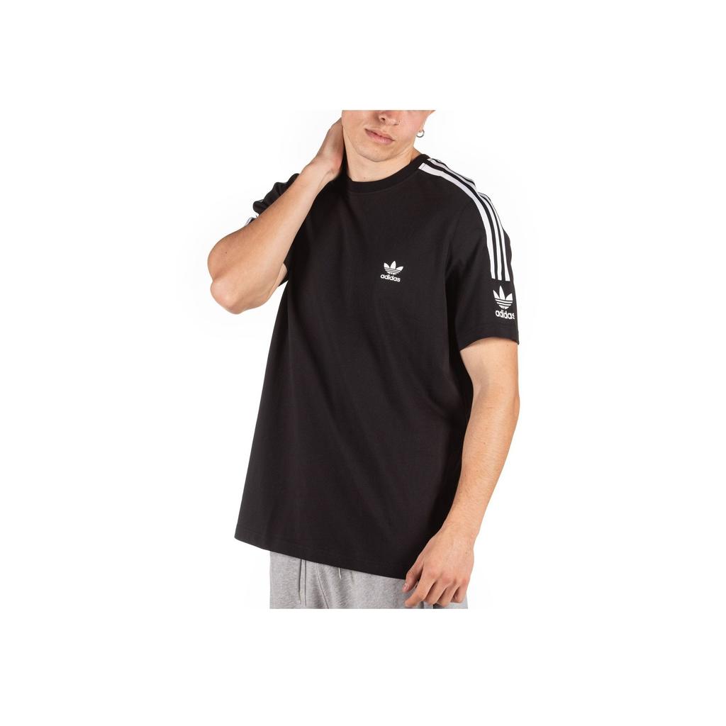 Adidas Originals Clover Retro 3-Stripes Tee Crew Neck Short Sleeve Men Tops Black ED6116