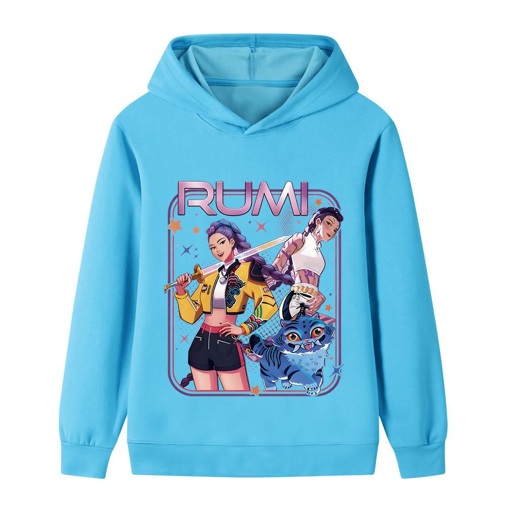 B1249 Kids Boys Girls Kpop Rumi Zoey Mira Print Long Sleeves Hoodie