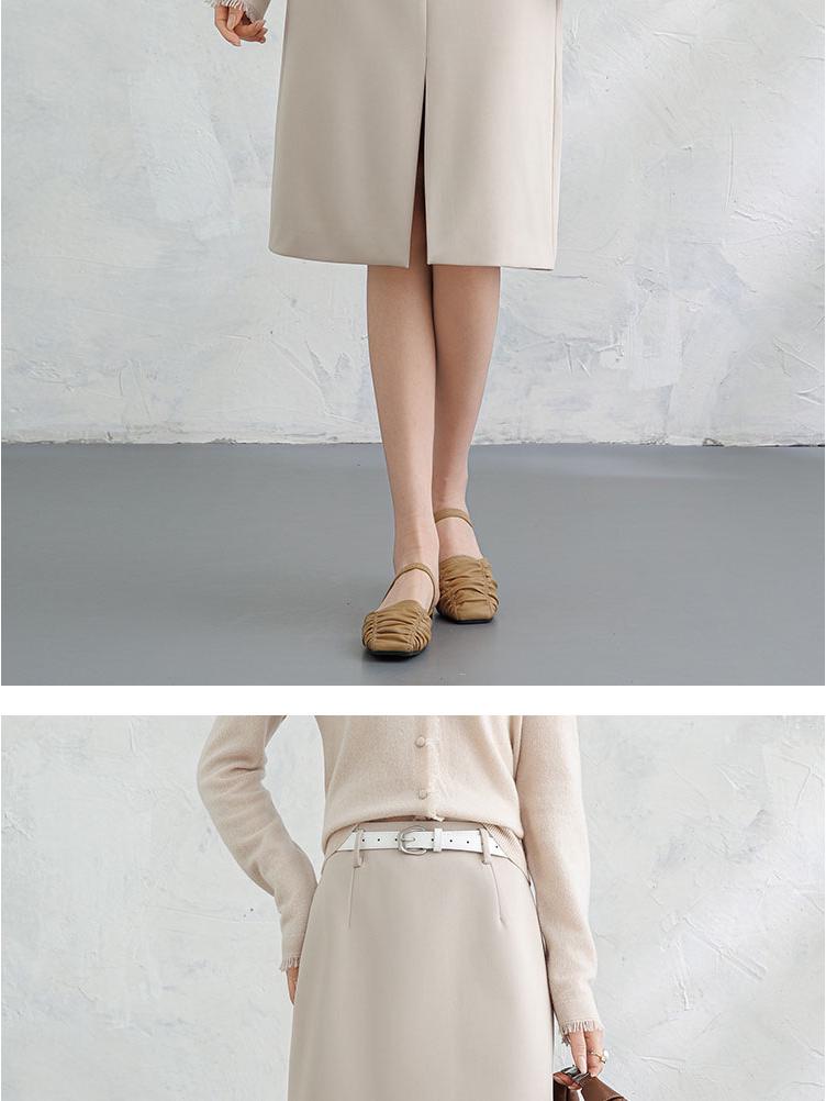 2026 Spring Women's High Waist Slimming Pencil Skirt – Versatile Mid-Length Professional Style with Slit.