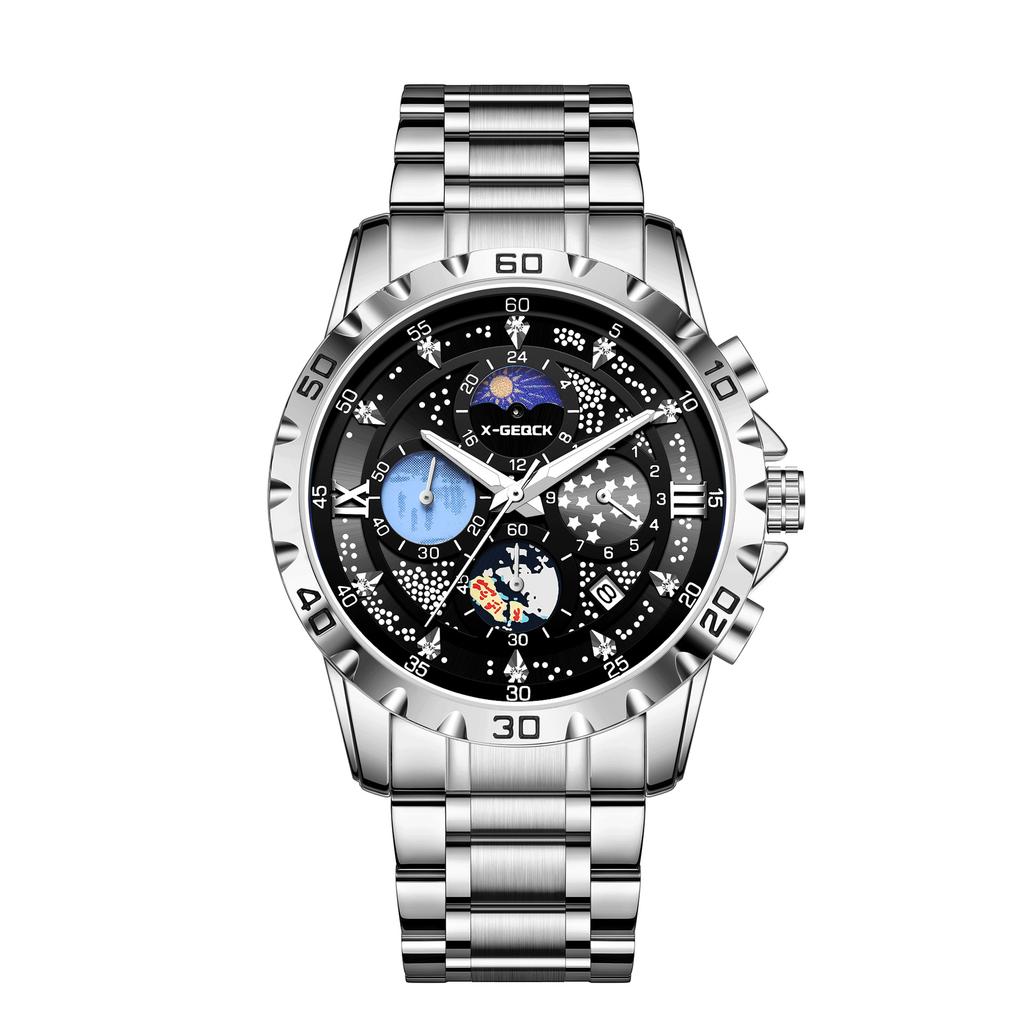 Men'S Star Quartz Watch Fashion Business Watch Waterproof Small Three-Pin Watch Men'S