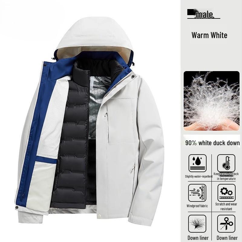 Women's 2024 Three-in-One Winter Hiking Windbreaker: Thickened, Warm, and Windproof Outdoor Jacket