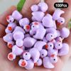 100Pcs Cartoon Cute Mini Luminous Little Duck Home Decor Resin Crafts Miniatures Ornaments Kawaii Desktop Decoration Gifts