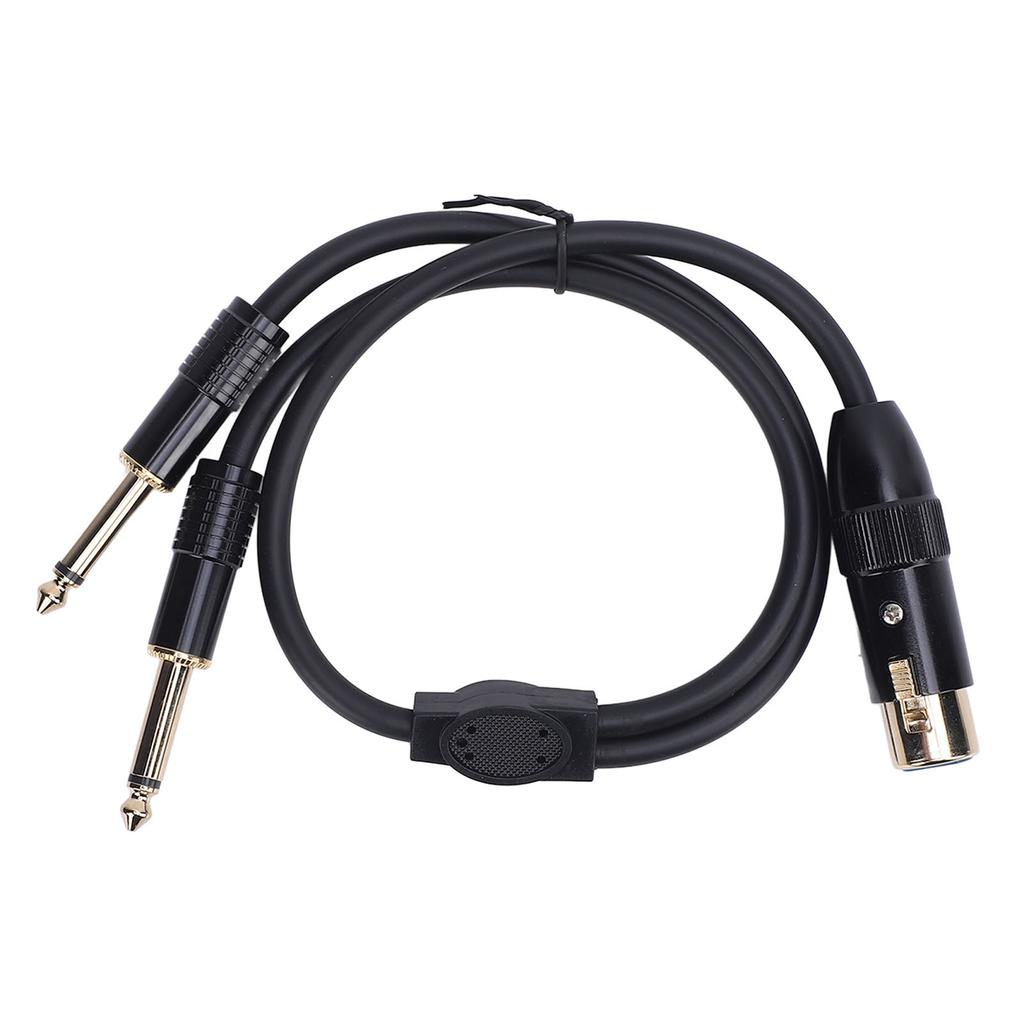 3 Pin XLR to 1 4in Microphone Cable Excellent Sound Quality Plug and Play XLR Female Dual 6.35mm Cable for Amplifier