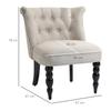 Sessel Wohnzimmer Lounge Sessel Vintage Entspannungsstuhl mit Holzbeinen Lesesessel in Leinenoptik, Gepolsterter Sessel für Schlafzimmer Beige