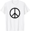 Distressed Vintage Peace Sign Tee Shirt Trendy Hippy T-Shirt Unisex T-Shirt