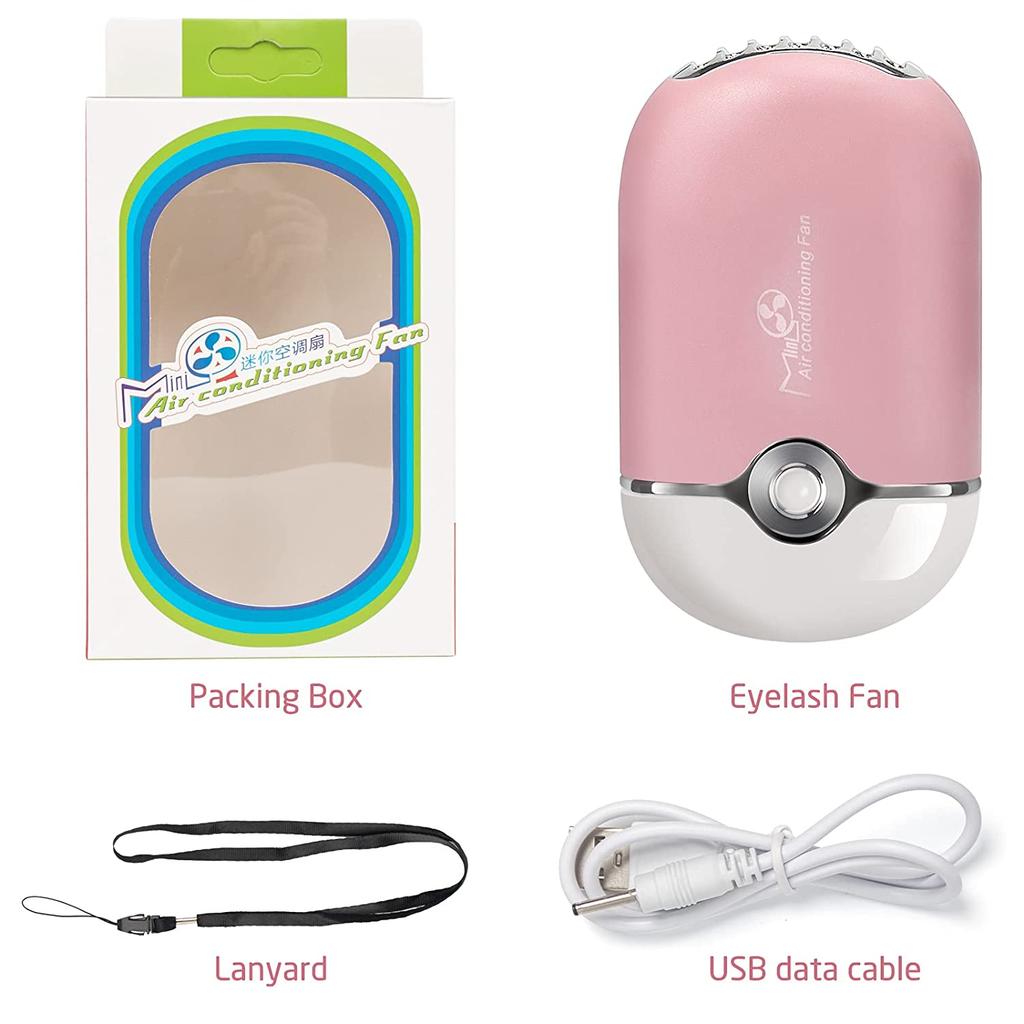 RTS1 Eyelash Fan Rechargeable Handheld Mini Fan Lash Dryer With Built in Sponge Perfect for Eyelash Extension Application