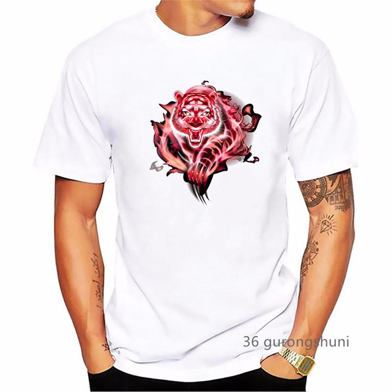 Watercolor Tiger Animal Print T Shirt Unisexs Clothing Funny White Tshirt Homme Harajuku Shirt Summer Fashion Tops Tee Shirt