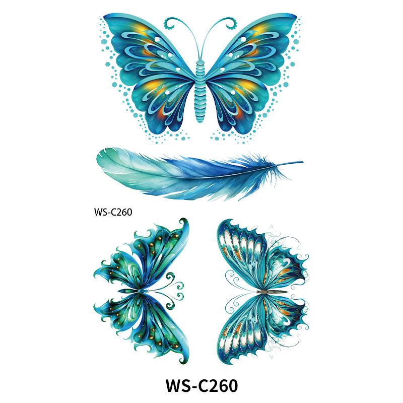 New Colored Butterfly Ins Style Tattoo Stickers Waterproof Arm Advanced Stage Performance Makeup Face