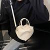 Trendy Love Shaped Small Handbag Butterfly Knot Single Shoulder Bags Fashion Versatile Heart Pendant Crossbody Bag CLE