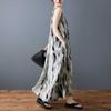 Women's New Fashionable Loose Chiffon Printed Dress Long Skirt
