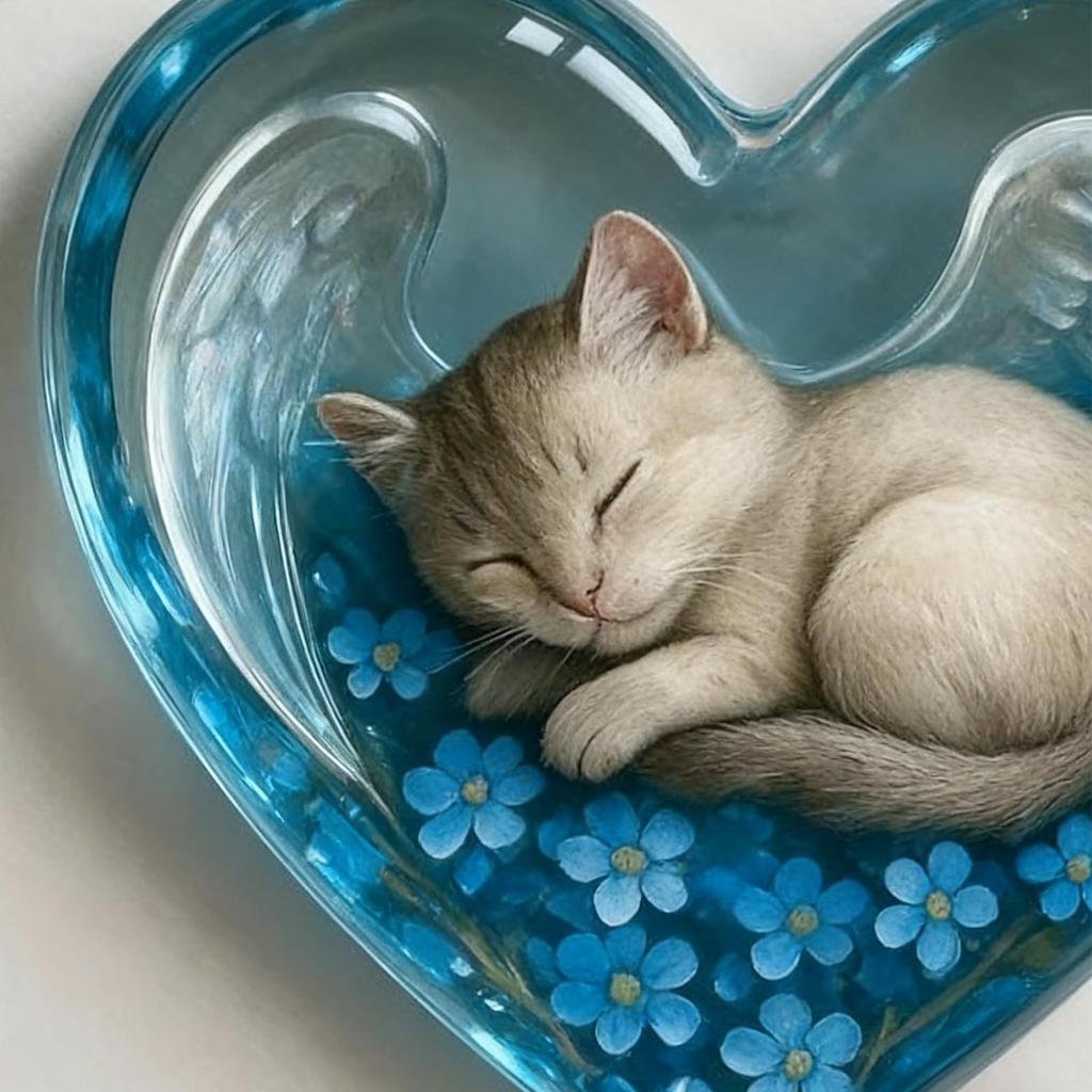 Cat Keepsake Memorial Cute Heart Shape Card Ornament Cat Motivational Cards For Women Girls Family Calming Sympathy