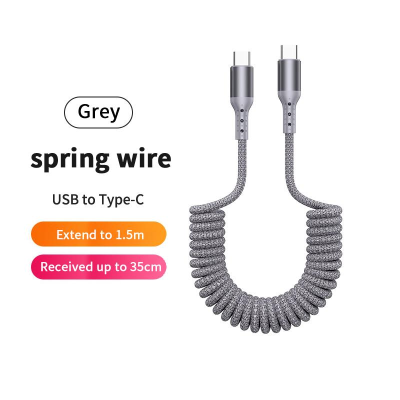 Coiled Usb C Cable For Android Auto & Carplay 90 Degree Usb A To Usb C Cord Compatible With 16,Galaxy S25