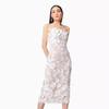 Spring clothing European and American sexy sleeveless color three-dimensional flower embroidery slim-fit hip tube top dress medium and long dress