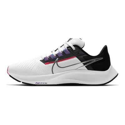 Air Zoom Pegasus 38 White Black Flash Crimson Women's Sneakers CW7358-101
