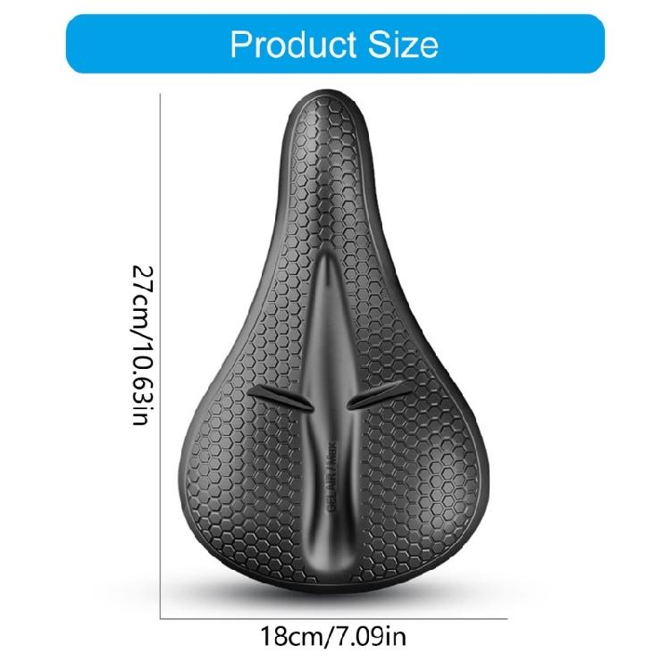 Bike Seat Pad Cover for Regular Use, Cushioned Saddles Layer with Center Channel, Grip Texture, and PU Shell for Daily Use