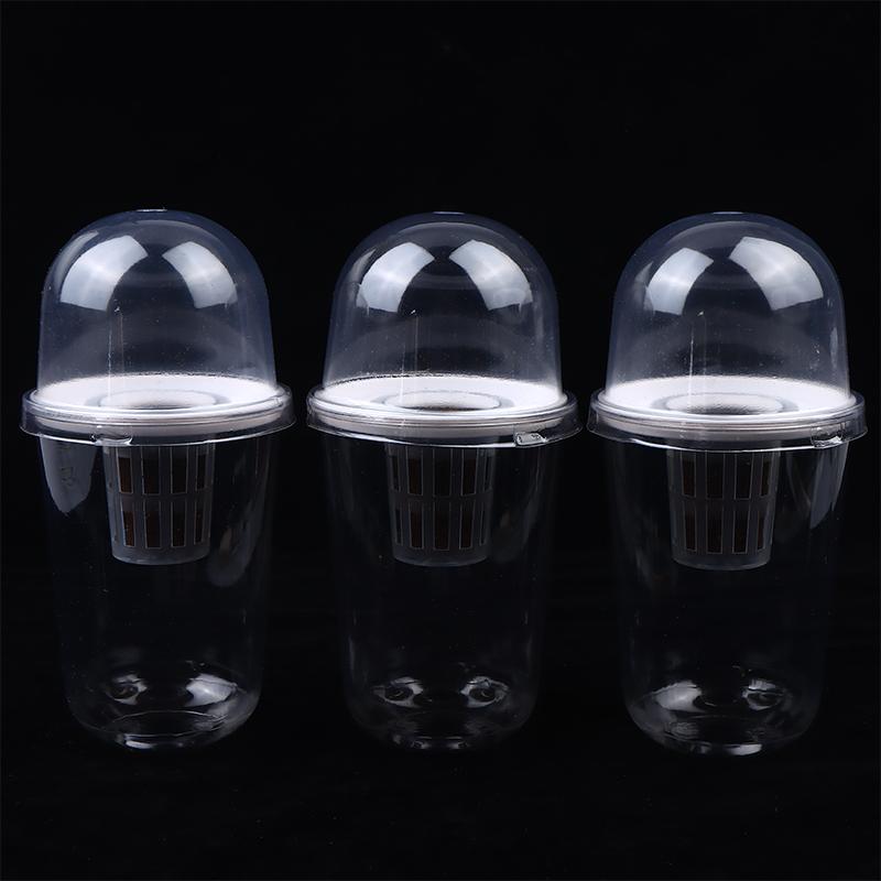 1/3Sets Plastic Material Hydroponic Seed Planter Pots Reusable Seedling Baskets Transparent Root View Cups Succulents Growing
