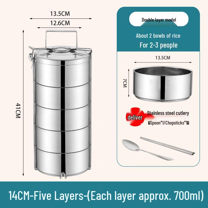 Yudu HC Stainless Steel Multi-Layer Thermal Lunch Box