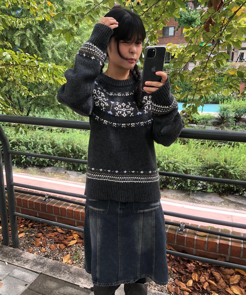 CGP (Women) Nordic Pattern Knit_Charcoal