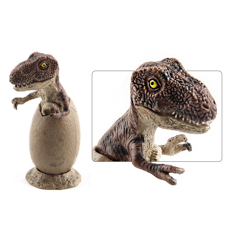 Dinosaur Figurine Set of 3 Half-hatched Dinosaur Eggs with Base