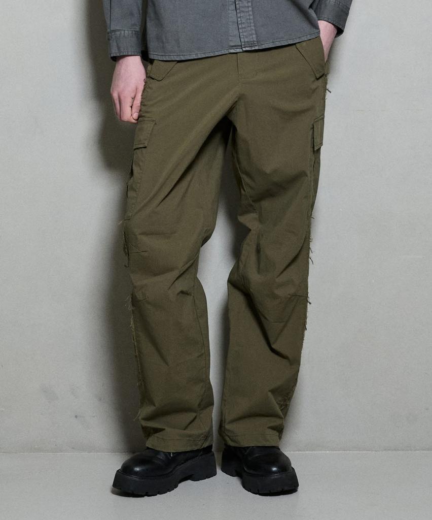 Burkeru C/N Side Deck Parachute Cargo Pants Khaki