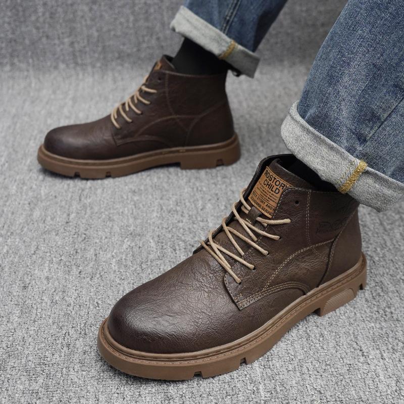 Autumn and winter new Martin boots men s high-top trendy boots medium-top men s boots outdoor workers 44
