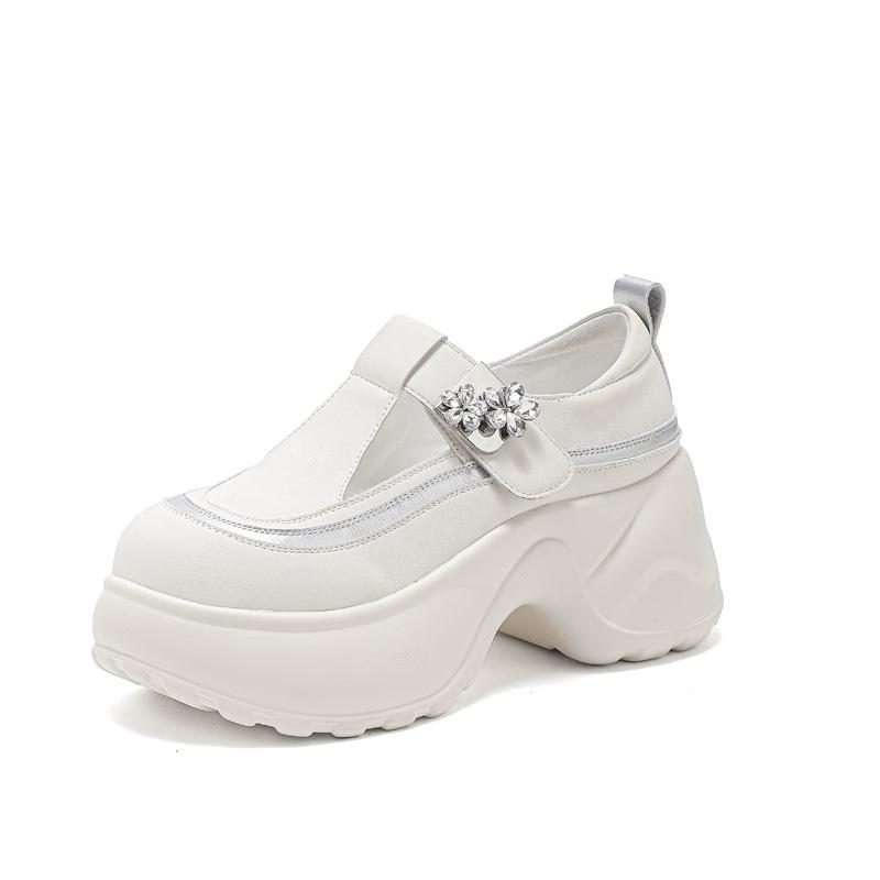 Platform Mary Jane shoes women's summer 2025 new hollow breathable women's shoes Velcro muffin sandals super popular