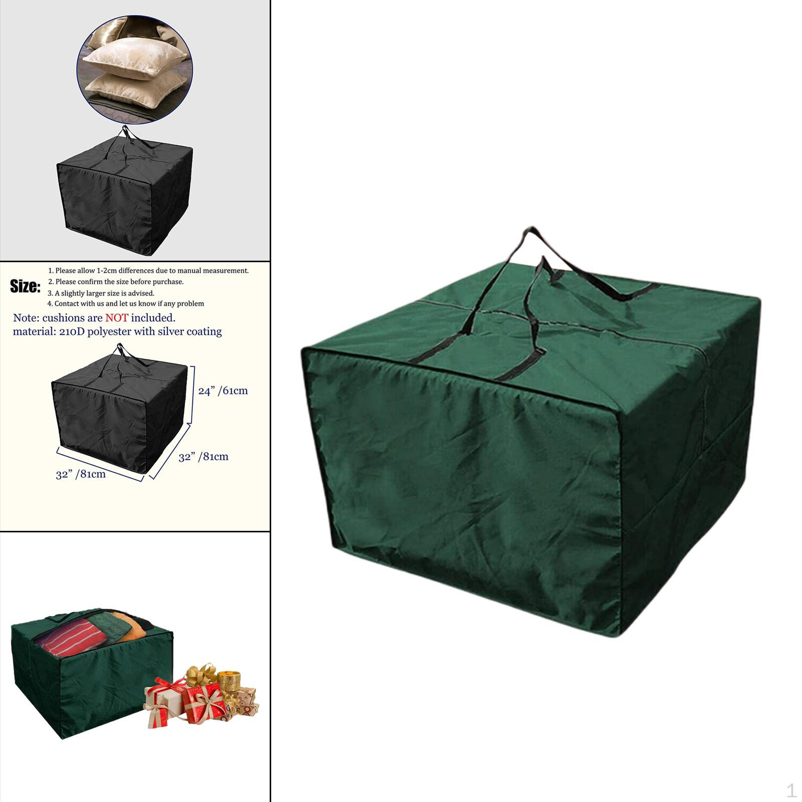 Сумка для хранения подушек Складная на молнии Квадратная Большая для Праздничных Украшений Патио зелёный 1990₽