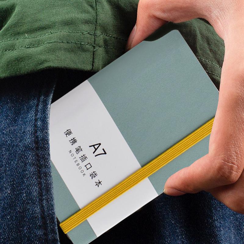 (Gravírování loga zdarma) A6/A7 přenosný zápisník z měkké kůže, účetní kniha ve tvaru trumpety, silný tečkovaný zápisník, kniha záznamů, mini výpisník