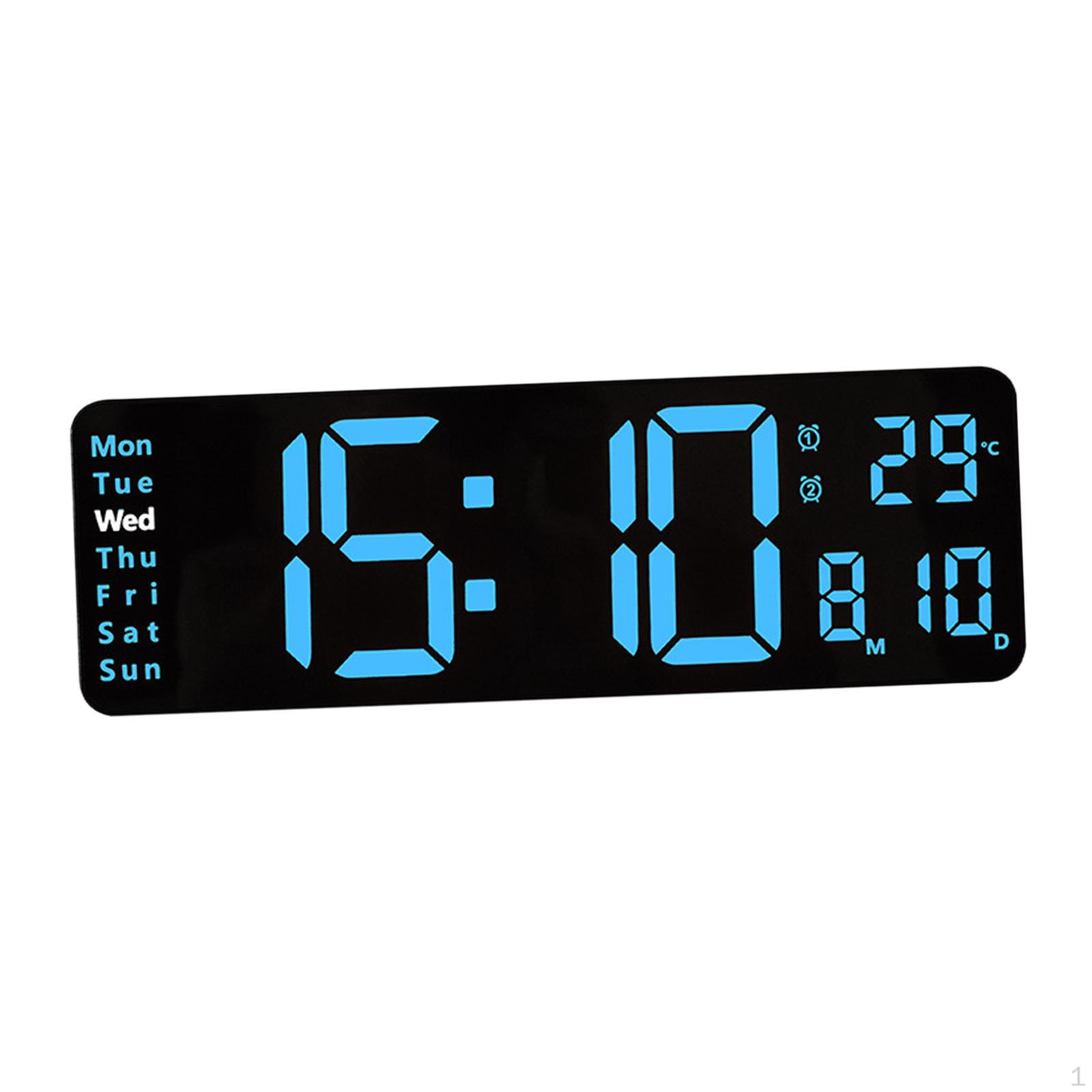 

Світлодіодний електронний годинник з відображенням часу, дати, дня тижня, температури. Безшумний, для кафе Small-Blue