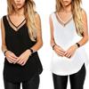 Stylish Sleeveless Sheer Chiffon V-neck Vest Streetwear Fashion Top Comfortable Cool