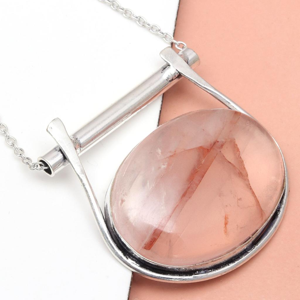 Edulite Gemstone Mother's Day Ethnic Handmade Silver Jewelry Necklace 20 In