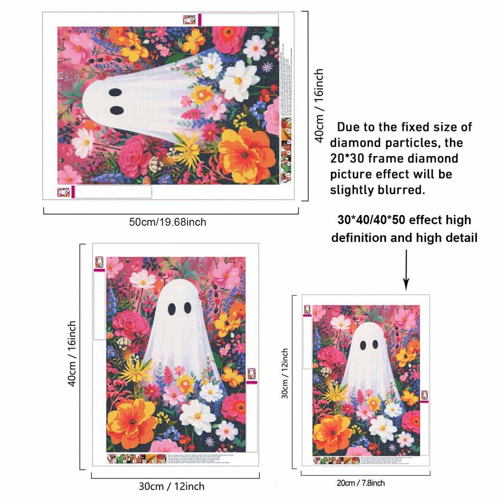 Diamond Art Painting Kit Cute Spirit in Garden Pattern DIY Full Drill Canvas Relaxing Craft Gift for Adults Home Wall Decor Art