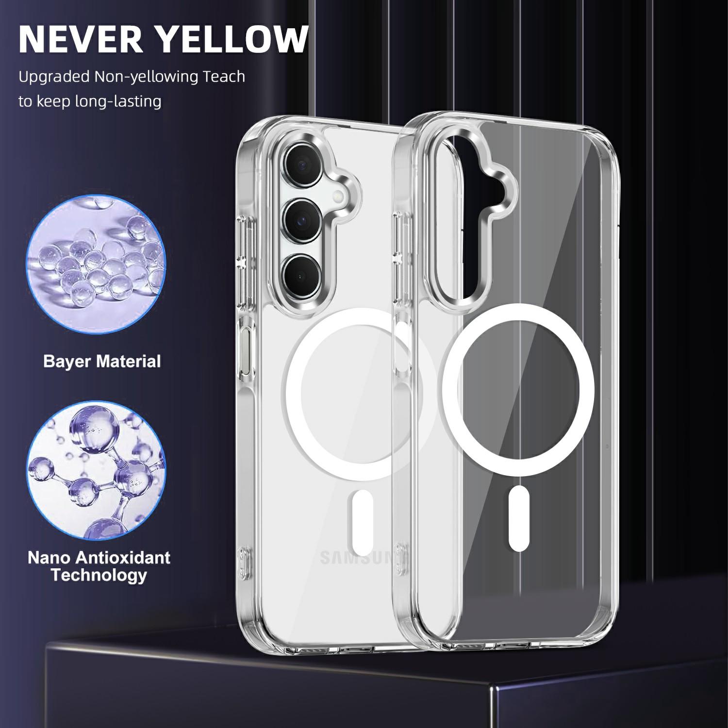 

Для Samsung Galaxy A16 4G/5G Чохол Сумісний з MagSafe TPU+PC Прозора Накладка для Телефону Grey