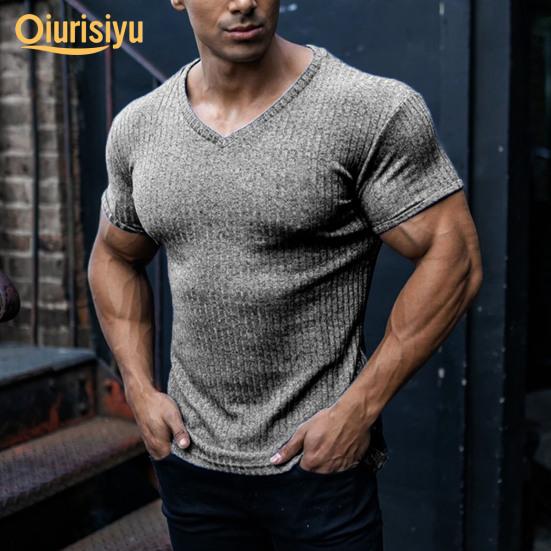 Short Sleeve V-Neck Gym Fitness Fashion 