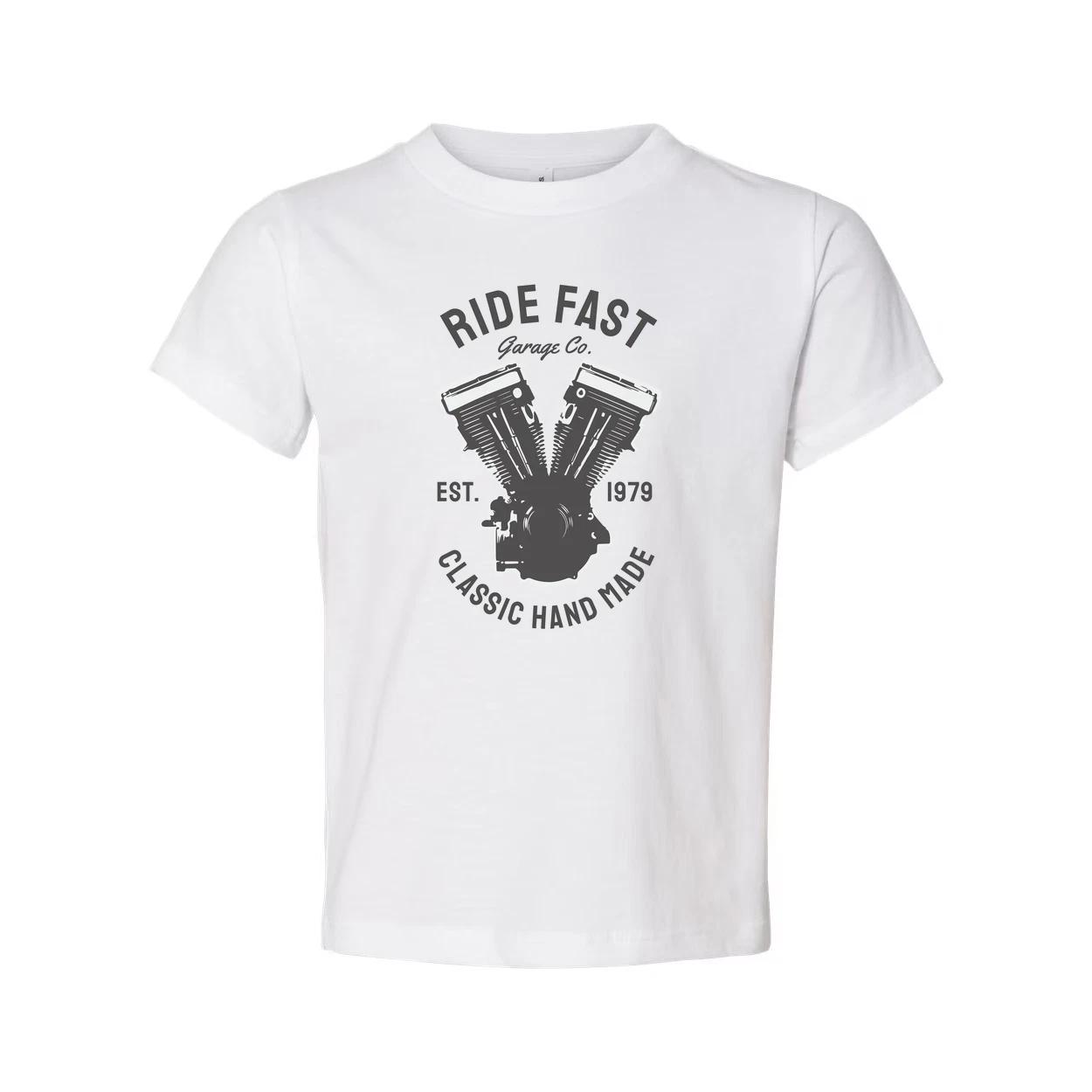 

Ride Fast Garage Co V Twin Engine Graphic T Shirt Unisex Motorcycle Enthusiasts M