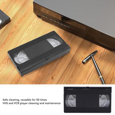 מנקה ראשים של וידאו קסטות מנקה ראשים של VCR VHS לשימוש חוזר כלי ניקוי ראשים של נגן וידאו טכנולוגיה יבשה ללא צורך בנוזל VCR VHS Head Clean