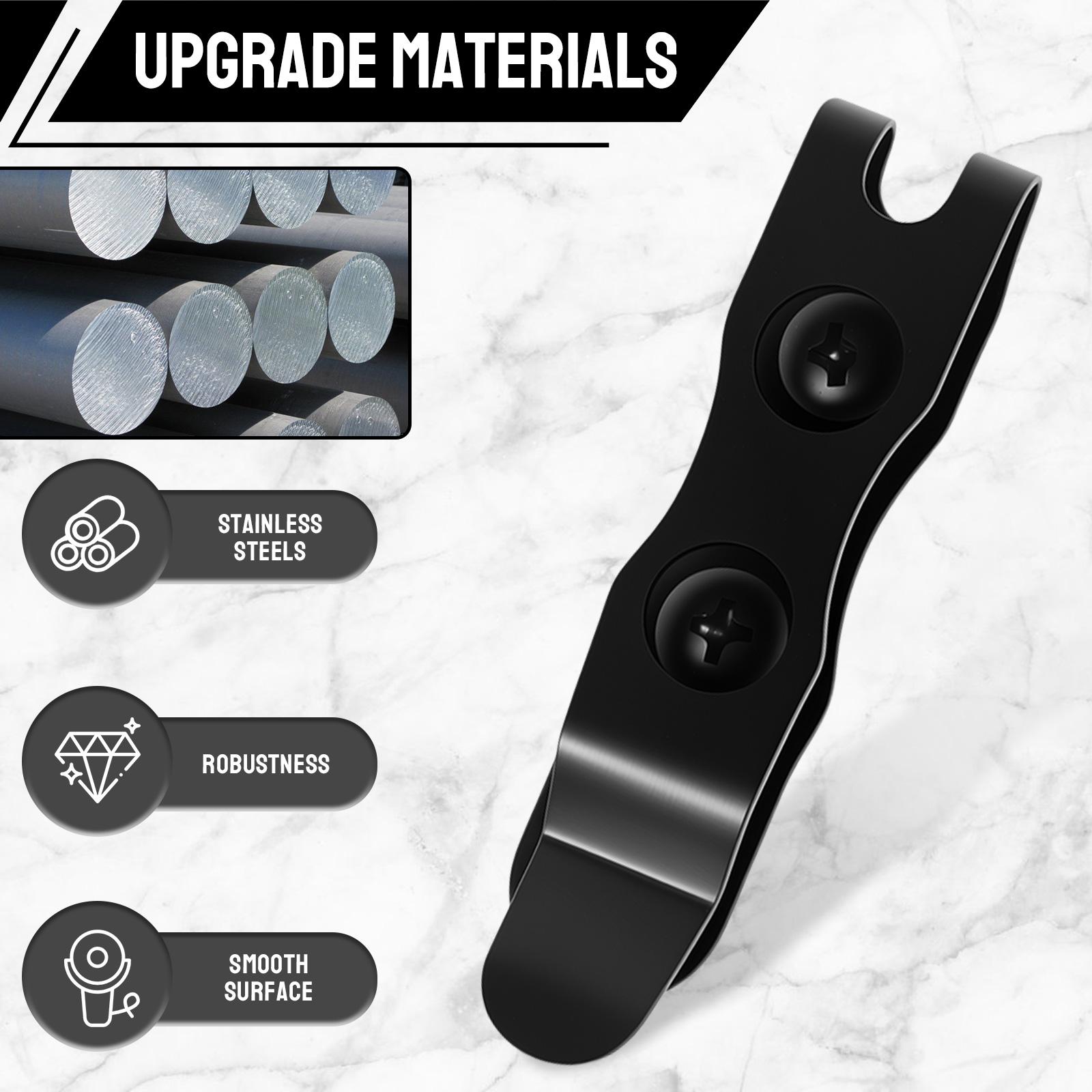 

2/4Pcs Knife Sheath Belt Clip Stainless Steel Belt Knife Clip Universal Knife Sheath Clip Portable Metal Belt Clip Replacement black 2 sets