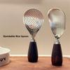 Stainless Steel Rice Shovel Wooden Handle Rice Spatula Easy To Clean Rice Cooker  Kitchen Tools