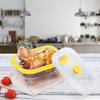 600ml Rechteckige Tragbare Lebensmittelechte Silikon Faltbare Lunchbox Lebensmittelbehälter (Gelb)